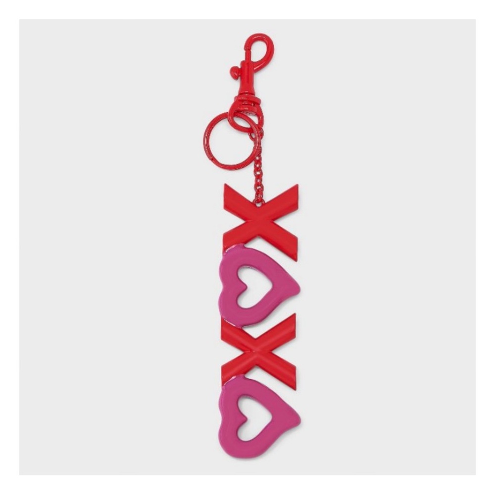 Sugarfix BaubleBar With Love XOXO Hugs Kisses Keychain Valentines Pink Red NWT